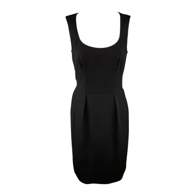 Pre-owned Saint Laurent Yves  Size 6 Black Wool / Elastane Shift Dress
