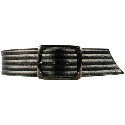 Pre-owned Saint Laurent Yves  Size M Black Quilted Leather Belt