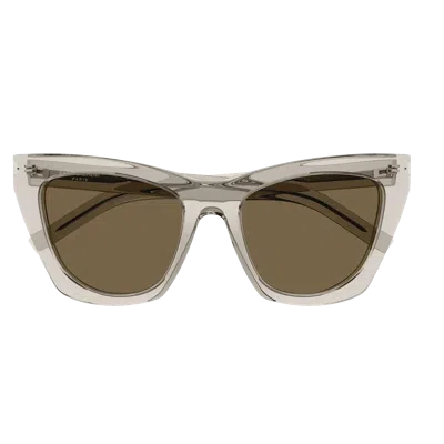 Saint Laurent Yves  Sl 214 Kate Sunglasses In Neutral