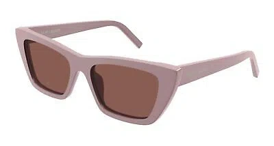 Pre-owned Saint Laurent Yves  Sl-276-mica-058 Pink Sunglasses In Brown