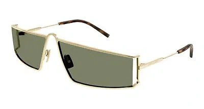 Pre-owned Saint Laurent Yves  Sl-606-004 Gold Sunglasses In Green