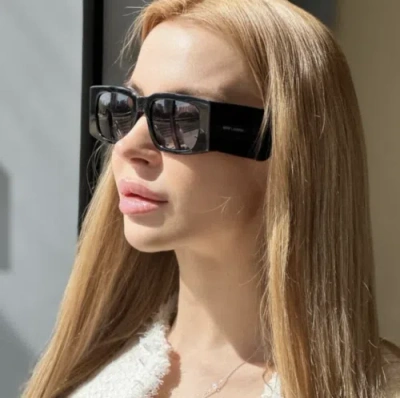 Pre-owned Saint Laurent Yves  Sl-654-001 Black Sunglasses