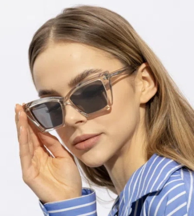 Pre-owned Saint Laurent Yves  Sl-657-f-003 Beige Sunglasses In Silver