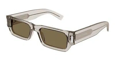 Pre-owned Saint Laurent Yves  Sl-660-f-004 Beige Sunglasses In Brown