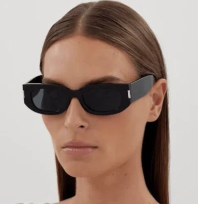 Pre-owned Saint Laurent Yves  Sl-697-001 Black Sunglasses