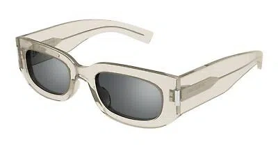 Pre-owned Saint Laurent Yves  Sl-697-003 Beige Sunglasses In Gray