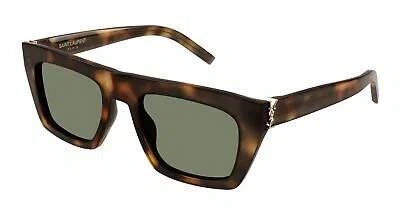 Pre-owned Saint Laurent Yves  Sl-m131-003 Havana Sunglasses In Green