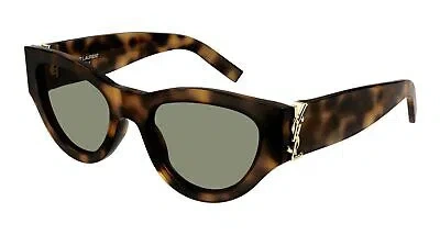 Pre-owned Saint Laurent Yves  Sl-m94-f-002 Havana Sunglasses In Green
