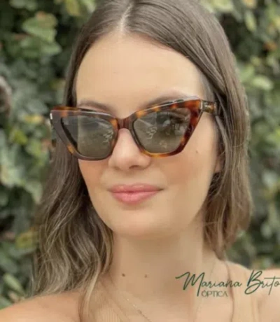Pre-owned Saint Laurent Yves  Sl466-002-54 Havana Sunglasses
