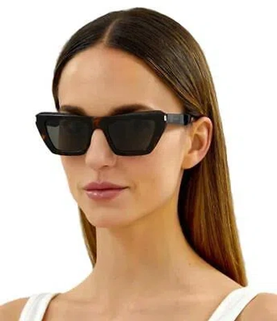 Pre-owned Saint Laurent Yves  Sl467-002-52 Havana Sunglasses