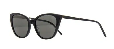 Pre-owned Saint Laurent Yves  Slm69-004-56 Black Sunglasses In Gray