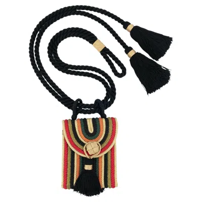 Pre-owned Saint Laurent Yves  Trimming Belt Bag Circa 1975-1980 In Black