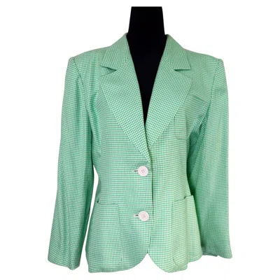 Pre-owned Saint Laurent Yves  Variation Green Vichy Jacket 1990s