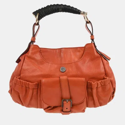 Pre-owned Saint Laurent Yves  Vermilion Red Leather Mombasa Handbag