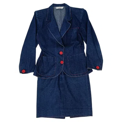Pre-owned Saint Laurent Yves  Vintage Denim Suit From The 1990s In Black