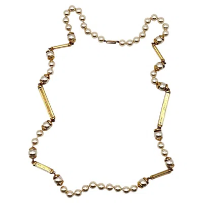 Pre-owned Saint Laurent Yves  Vintage Faux Pearl Necklace In Multi