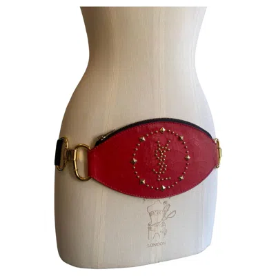 Pre-owned Saint Laurent Yves  Vintage Leather Belt Bag In Brown