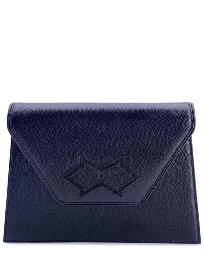 Saint Laurent Yves  Vintage Leather Clutch Bag (authentic Pre-loved) In Blue