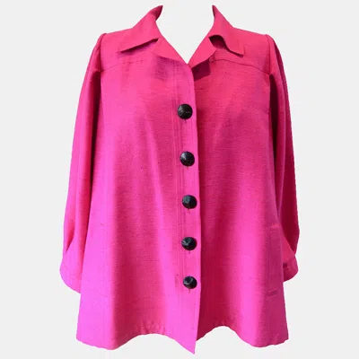 Pre-owned Saint Laurent Yves  Vintage Pink Silk And Linen Faille Jacket