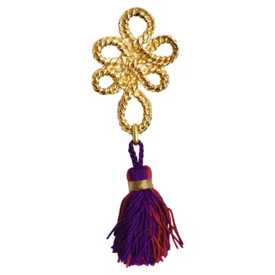 Pre-owned Saint Laurent Yves  Vintage Tassel Brooch Pendant In Multi