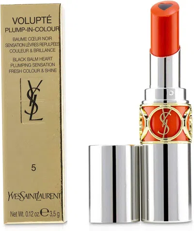 Saint Laurent Yves , Volupte Plump-in-colour, Fresh Colour & Shine, Lip Plumper, 5, Delirious Orange, In White