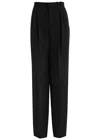 Saint Laurent Yves  Wide-leg Wool Trousers In Black