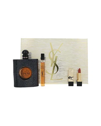 Saint Laurent Yves  Women's 3pc Black Opium Edp Spray In Transparent
