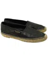 Saint Laurent Yves  Women's Leather Round Toe Espadrille (authentic Pre-loved) In Black