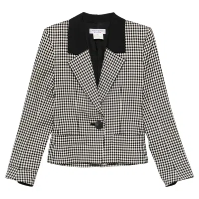 Pre-owned Saint Laurent Yves  Ysl Black And White Checked Jacket