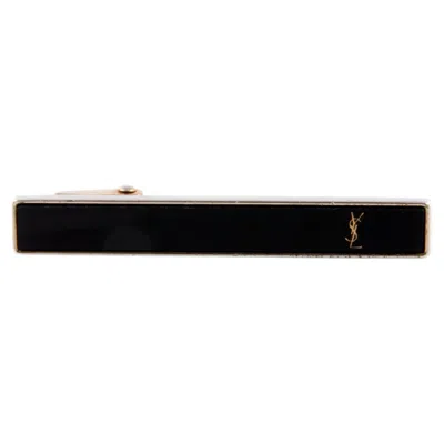 Pre-owned Saint Laurent Yves  Ysl Black Cassandre Tie Clip