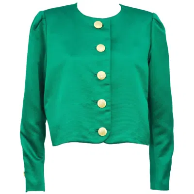 Pre-owned Saint Laurent Yves  Ysl Emerald Green Jacket, 1980s