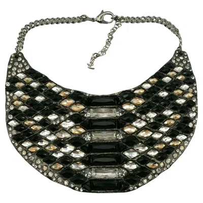 Pre-owned Saint Laurent Yves  Ysl Jewelled Plastron Necklace In Multi