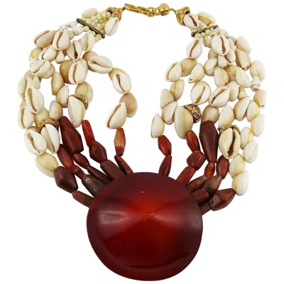 Pre-owned Saint Laurent Yves  Ysl Rive Gauche Vintage Multi-strand Sea Life Necklace