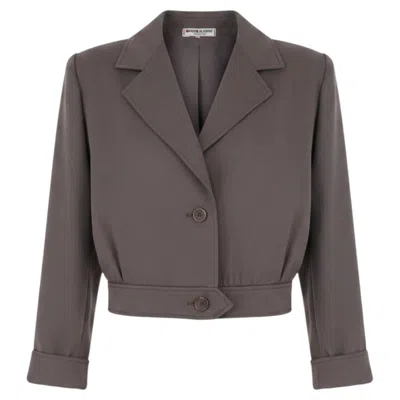 Pre-owned Saint Laurent Yves  Ysl Taupe Wool Suit In Brown