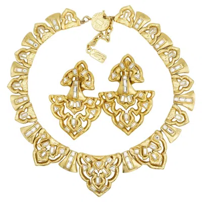 Pre-owned Saint Laurent Yves  Ysl Vintage 1985 Massive Door Knocker Catwalk Exquisite 2 Set In Multiple