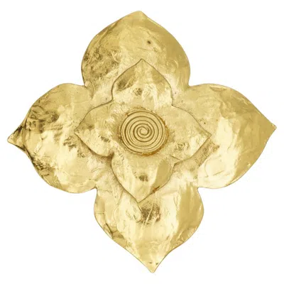 Pre-owned Saint Laurent Yves  Ysl Vintage Gold Pendant Double Layer Dogwood Flower Brooch In Multi