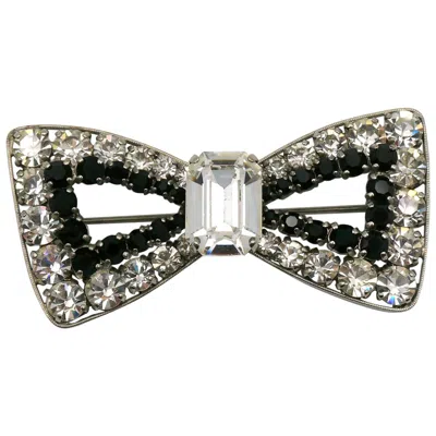 Pre-owned Saint Laurent Yves  Ysl Vintage Jewelled Bow Brooch In Multi