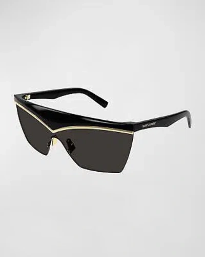 Pre-owned Saint Laurent Yvest  Sl-614-mask-001 Black Black Black Sunglasses