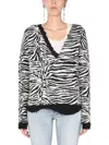 Saint Laurent Women's V Neck Sweater | Size Small | 646427 In Multicolour