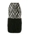 Saint Laurent Calf Hair And Faux Fur Skirt In Black