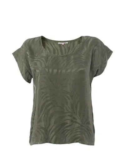 Pre-owned Saint Laurent Zebra-pattern Jacquard T-shirt In Green