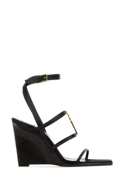 SAINT LAURENT ZEPPE CASSANDRE IN PELLE NERA DONNA
