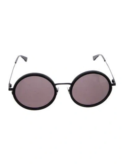 Pre-owned Saint Laurent Zero Round Sunglasses In Black