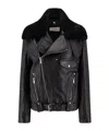 Saint Laurent Biker Jacket In Vintage Leather And Shearling In Black