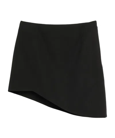 Saint Laurent Zip Fastening Flared Skirt In Black