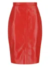 Saint Laurent Zip Skirt In Red
