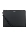 Saint Laurent Zip Tablet Pouch In Black