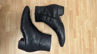 Pre-owned Saint Laurent Zip Up Boots 44 In Black