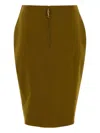 Saint Laurent Zip-up Pencil Skirt In Green