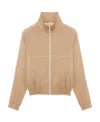 Saint Laurent Zip-up Silk Track Jacket In Nude